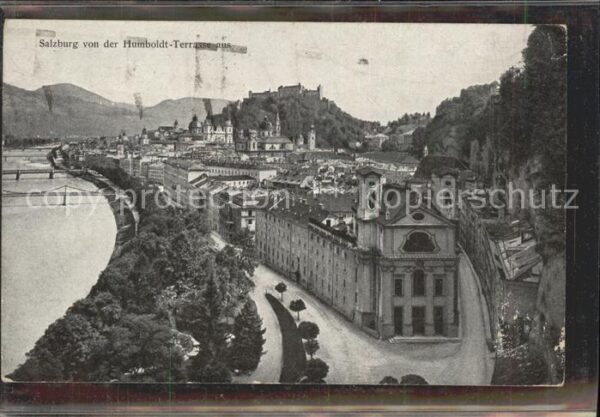 Salzburg Oesterreich von der Humboldt Terrasse