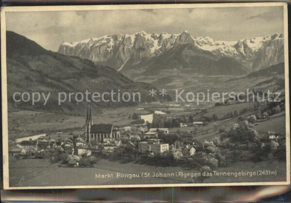 Markt Werfen St Johann mit Tennengebirge