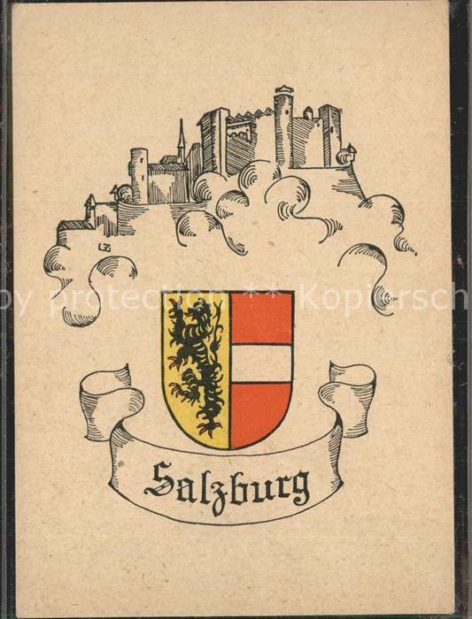 Salzburg Oesterreich Wappen mit Festung Hohensalzburg