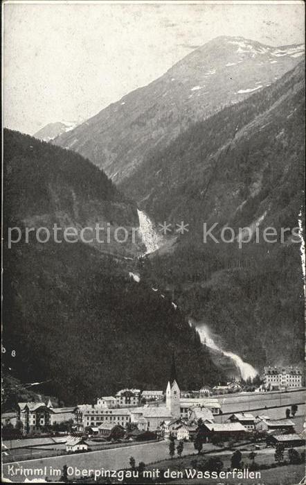 Krimml Panorama mit Wasserfällen