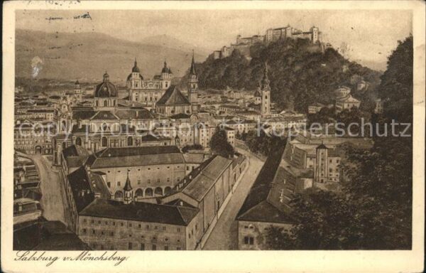 Salzburg Oesterreich Blick vom Mönchsberg