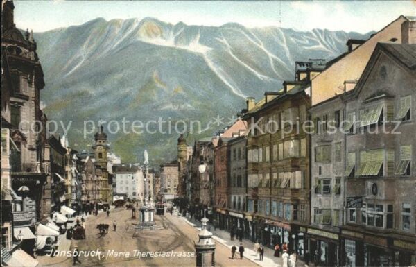 Innsbruck Maria Theresienstrasse Säulen Alpen