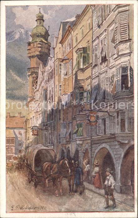 Innsbruck Herzog-Friedrichstrasse Künstlerkarte P