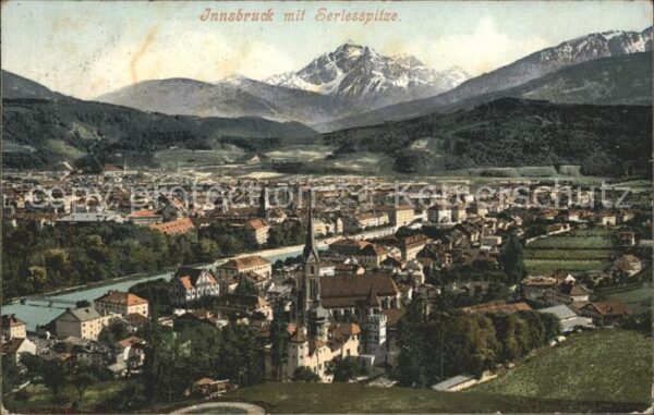 Innsbruck Panorama mit Inn und Serlesspitze