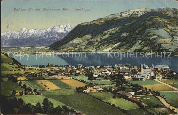Zell See Panorama mit See und Sternernem Meer