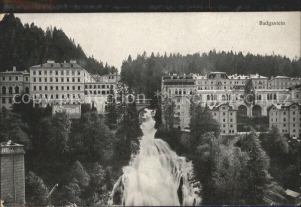 Bad Gastein Panorama mit Wasserfall
