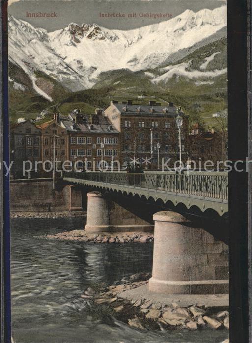 Innsbruck Innbrücke mit Gebirgskette
