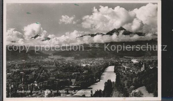 Innsbruck Panorama gegen Süden mit Serles und Noc