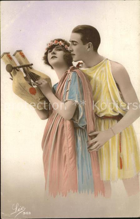 Foto LEO Nr. 363 Harfe Mann Frau Poesie