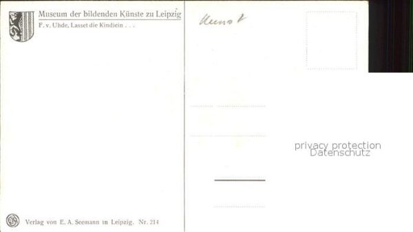 Verlag EAS Nr. 214 F.v. Uhde Lasset die Kindlein Museu – Bild 2