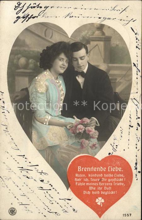 Foto NPG Nr. 1557 Poesie Paar Blumen Herz Gedicht