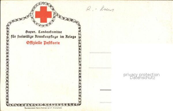 Rotes Kreuz Künstlerkarte Landkarte Krieg Landeskom – Bild 2