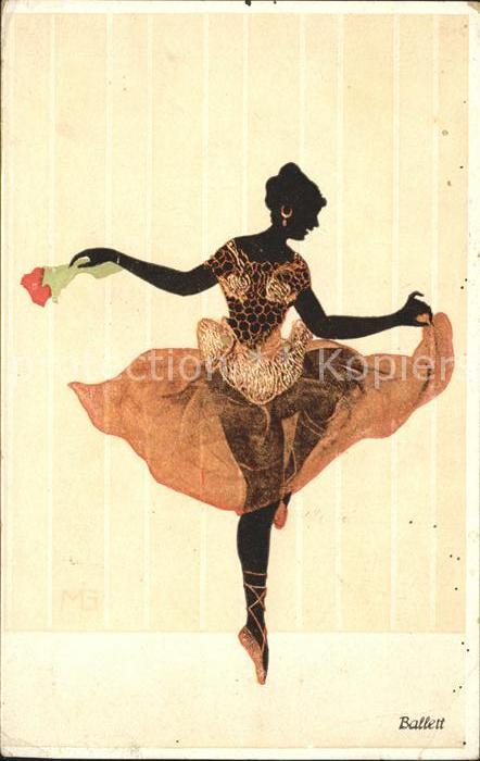 Ballett Ballerina Schattenbildkarte