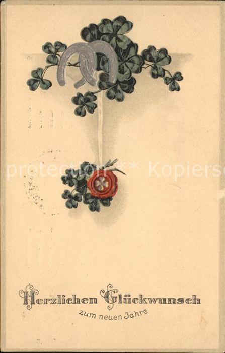 Neujahr Hufeisen Kleeblatt Siegel