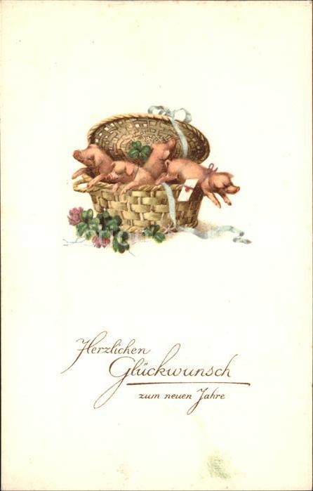Schweine Kleeblatt Neujahr