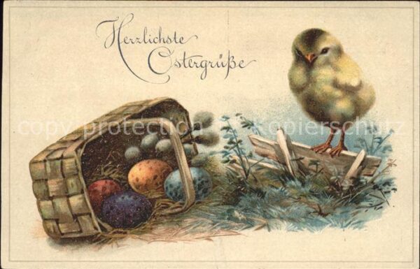Ostern Easter Paques Küken Ostereier Wiedenkätzchen