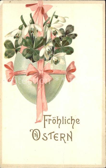 Ostern Easter Paques Osterei Kleeblatt Maiglöckchen