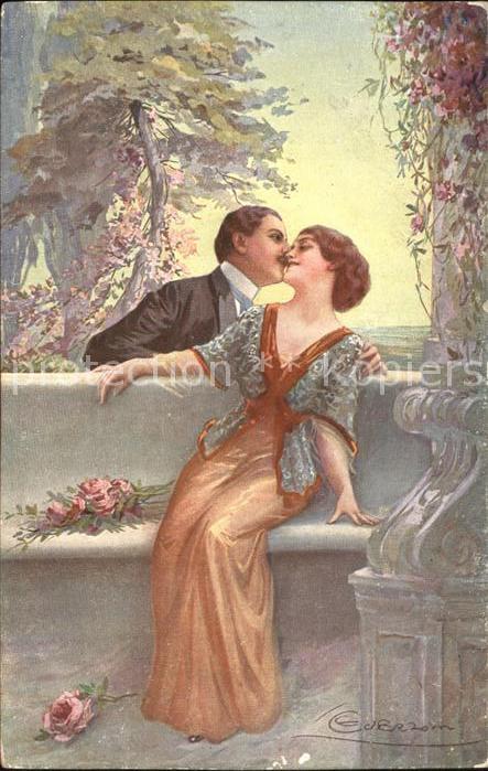 Poesie Paar Rosen Künstlerkarte