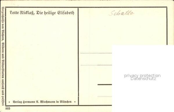 Scherenschnitt Schattenbildkarte Lotte Nicklaß Die heilige Elisabeth Nr – Bild 2