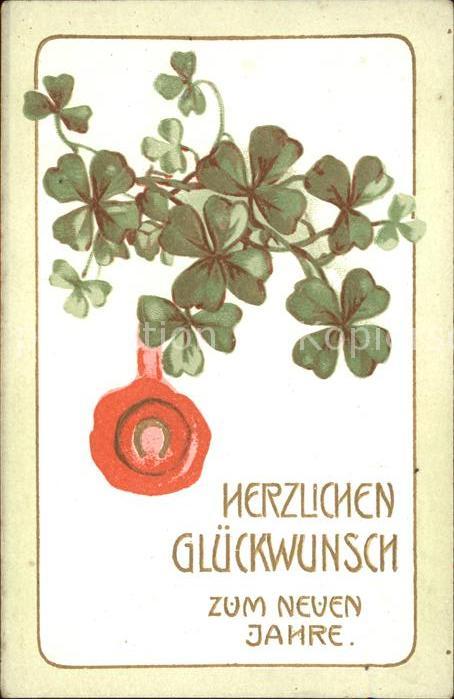 Neujahr Kleeblätter Hufeisen Siegel