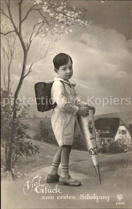 Verlag HB Nr. 2193/5 Schultüte Kind Schlugang Glückwu