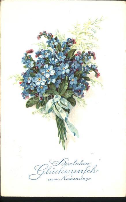 Namenstag Namenskarte Glückwunsch Blumen