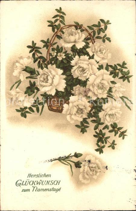Namenstag Namenskarte Glückwunsch Blumen