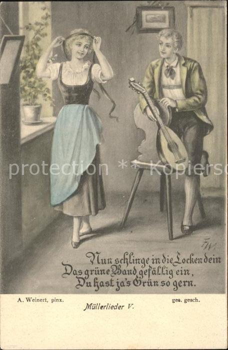 Mandoline Müllerlieder V. Künstlerkarte A. Weiner