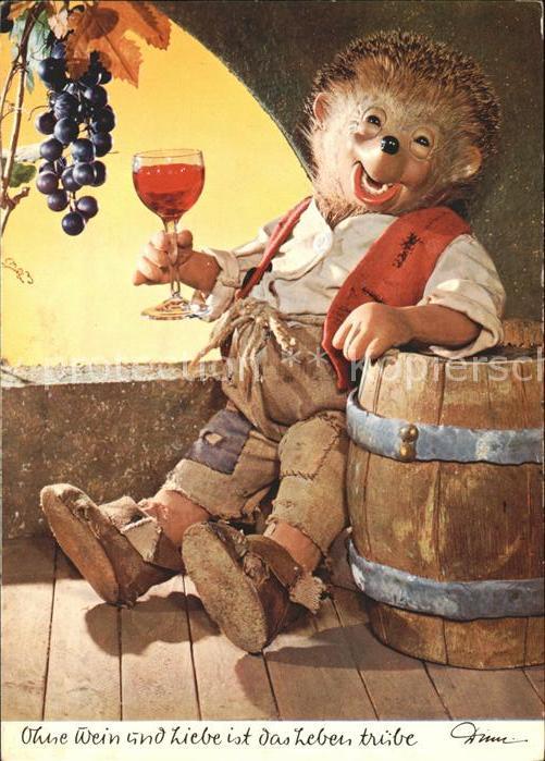 Mecki Nr. 311 Wein Trauben Holzfass