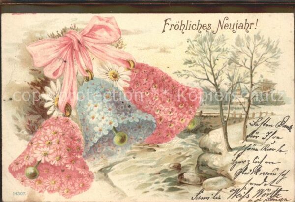 Kirchenglocke Churchbell Cloche Eglise Blumen Neujahr