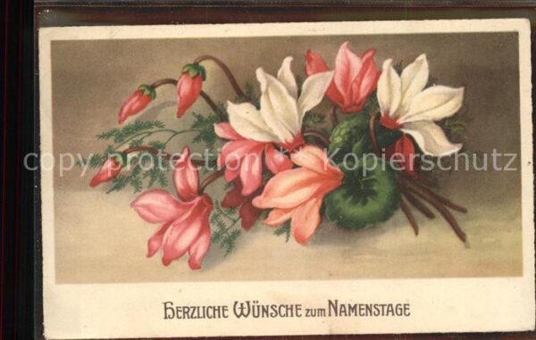 Namenstag Namenskarte Glückwunsch Blumen