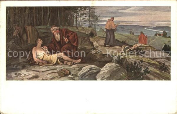 Kuenstlerkarte Fuchs Samaritan Nr. 174 Religion