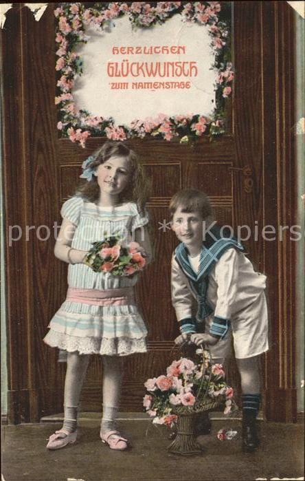Namenstag Namenskarte Kinder Blumen