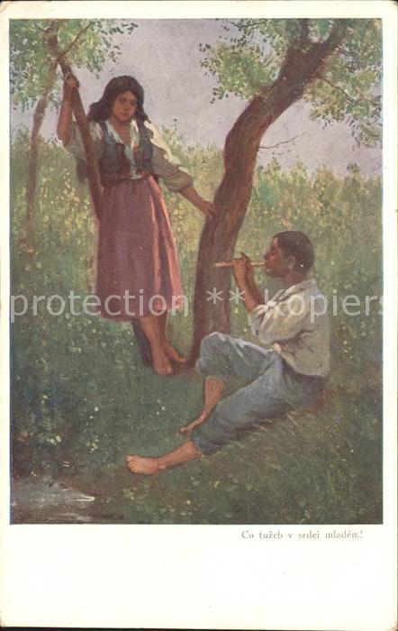 Instrumente Flöte Frau Baum Mann