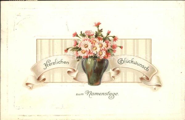 Namenstag Namenskarte Blumen