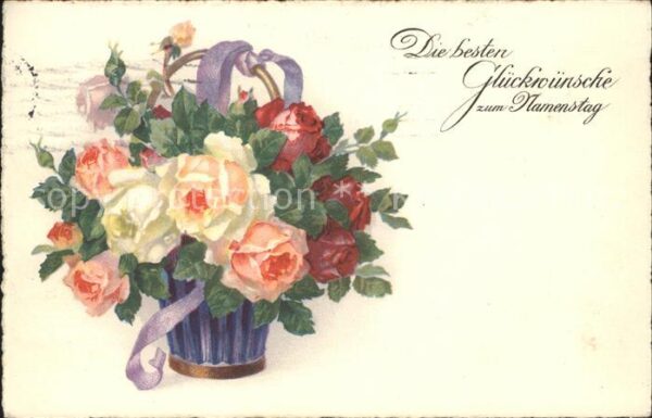 Namenstag Namenskarte Rosen