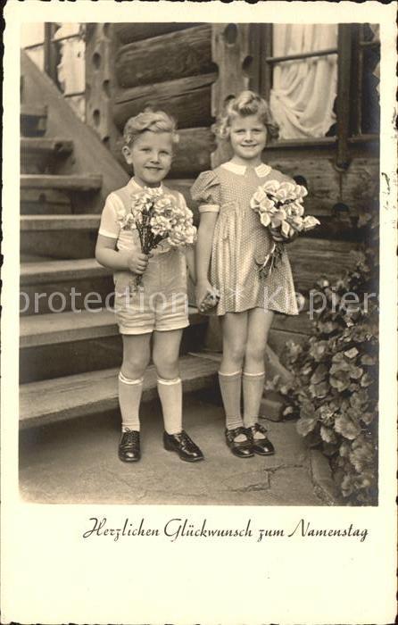 Namenstag Namenskarte Kinder Rosen