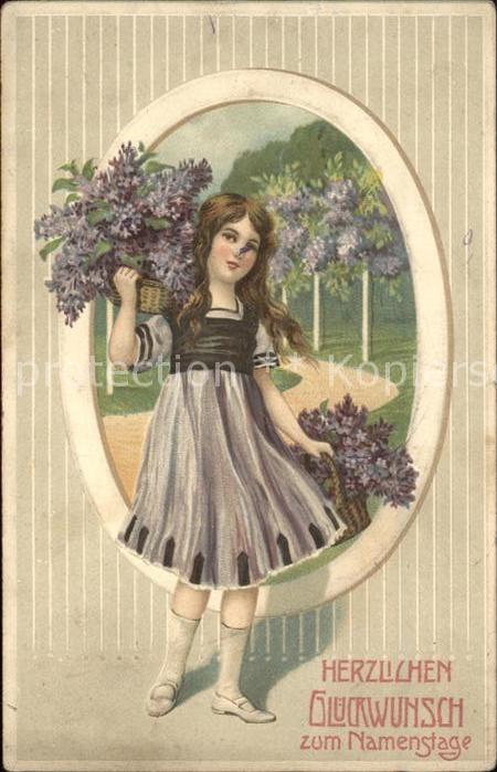Namenstag Namenskarte Mädchen Blumen