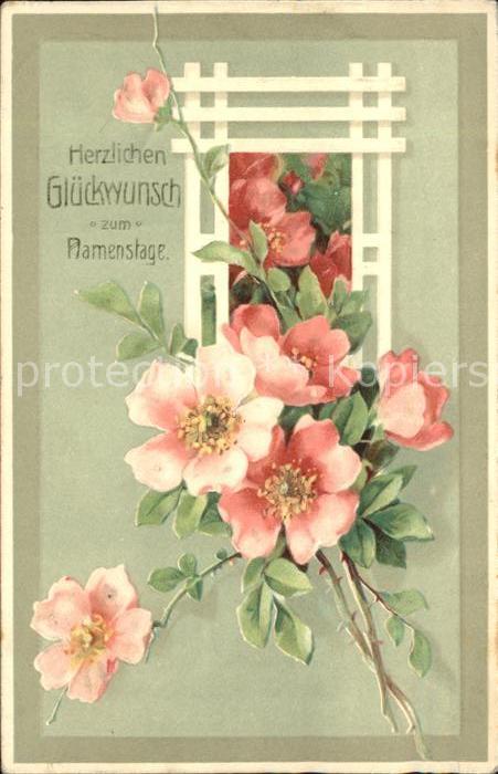Namenstag Namenskarte Blumen
