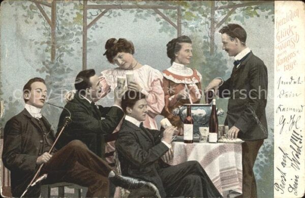 Namenstag Namenskarte Frauen Männer Wein Pfeiffe