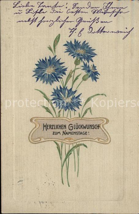 Namenstag Namenskarte Blumen