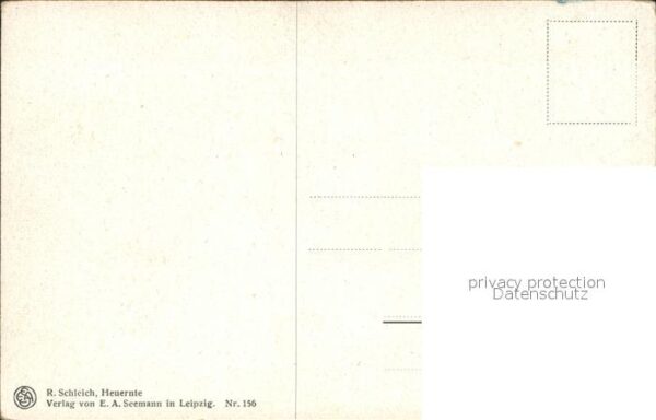 Kuenstlerkarte R. Schleich Nr. 156 Heuernte – Bild 2