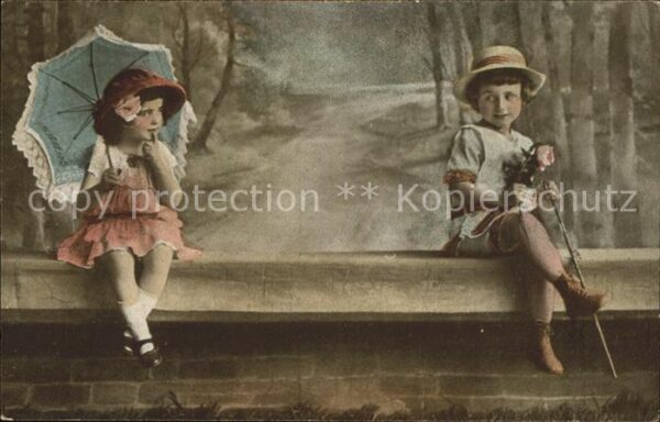 Kinder Child Enfants Poesie Sonnenschirm Rose