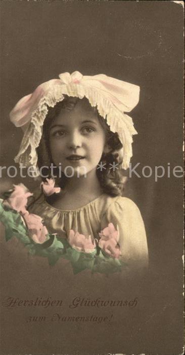 Namenstag Namenskarte Glückwunsch Kind Mädchen Blumen