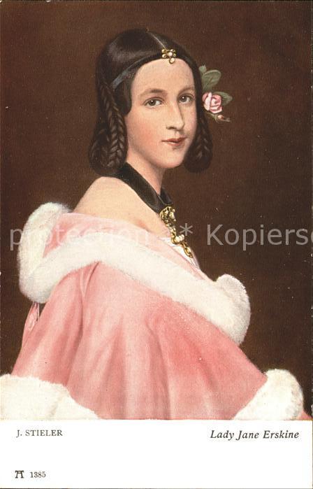 Verlag Ackermann Kuenstlerpostkarte Nr. 1385 Lady Jane Erskine J. Stieler
