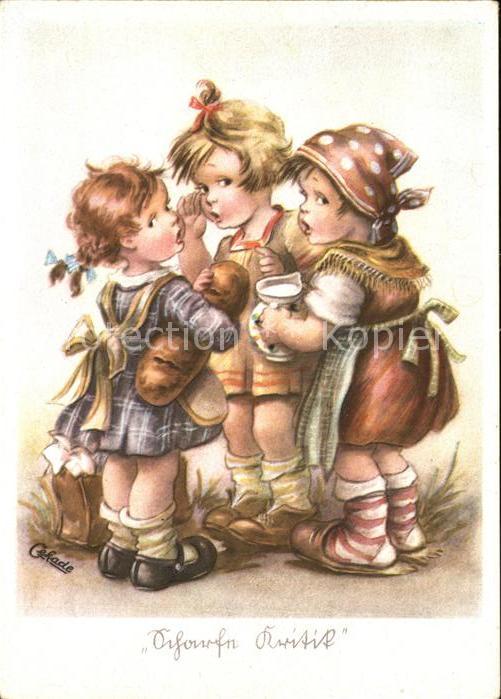 Kinder Child Enfants Brot Milch Cekade-Verlag Stempel Spende