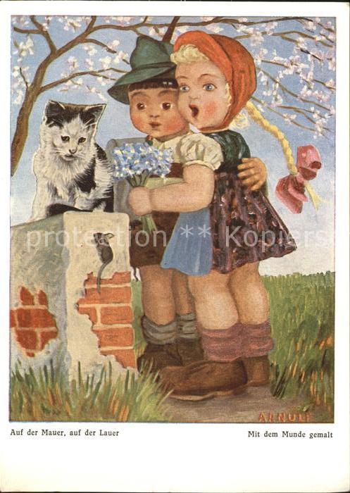Arnulf Nr. 129 Kinder Katze Maus Mauer