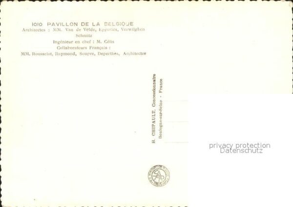 Exposition Internationale Paris 1937 IoIo Pavillon de la Belgique – Bild 2