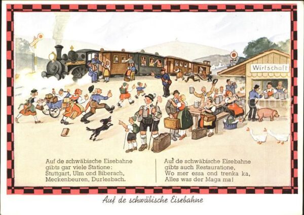 Liederkarte Auf de schwäbische Eisebahne Serie Nr.