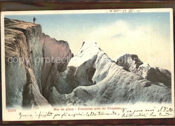 Gletscher Mer de glace Crevasses pres du Chapeau